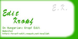 edit kropf business card